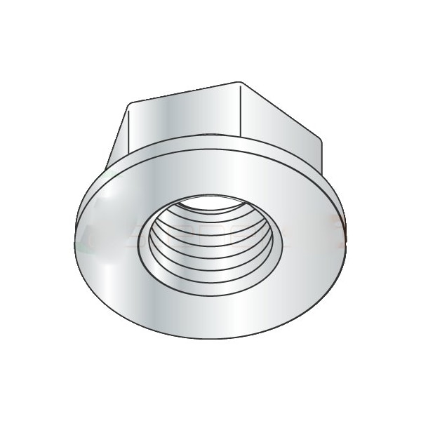 Newport Fasteners Flange Nut, 5/16"-18, Steel, Zinc Plated, 0.5 in Hex Wd, 0.17 in Hex Ht, 1500 PK 782543 - main